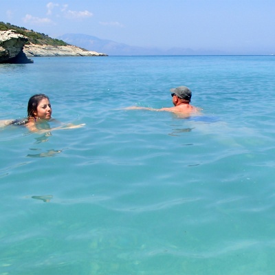 Plaża Xigia - naturalne spa siarkowe na Zakynthos - piękny kolor wody
